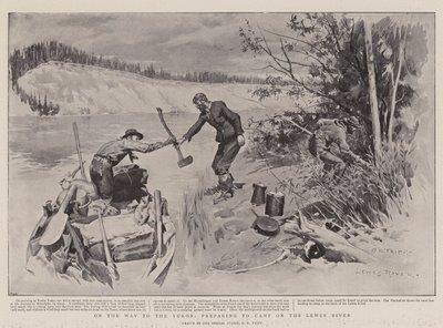 On the Way to the Yukon, preparing to Camp on the Lewes River by Charles Edwin Fripp